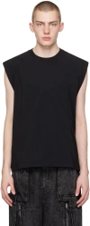 JUUNJ BLACK EMBROIDERED TANK TOP