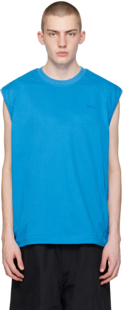 Juunj Blue Embroidered Tank Top In P Blue