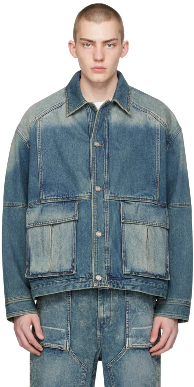 Juunj Blue Faded Denim Jacket In P Blue