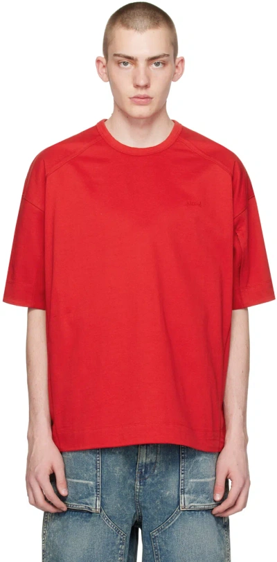 Juun.j Red Zip Pocket T-shirt In 6 Red