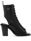 Juunj 80mm Open-toe Leather Boots In Black