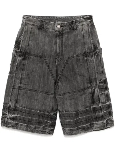 JUUNJ ACID-WASH DENIM SHORTS