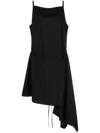 Juunj Asymmetric-hem Sleeveless Minidress In Schwarz