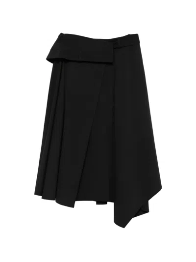 Juunj Asymmetric Midi Skirt In Black
