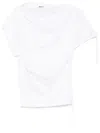 Juunj Asymmetric Neck T-shirt In White