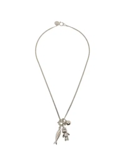 Juunj Avec Le Chat Necklace In Silver