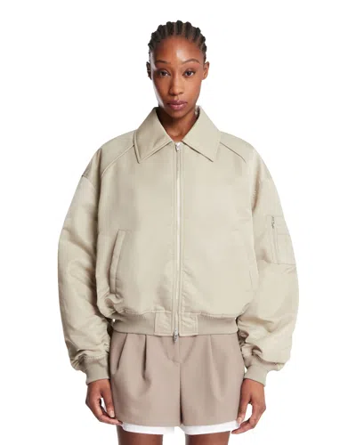 Juunj Beige Nylon Bomber Jacket In Brown