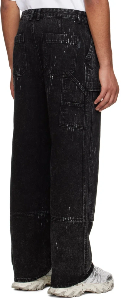 Juunj Belt Ring Denim Trousers In Black