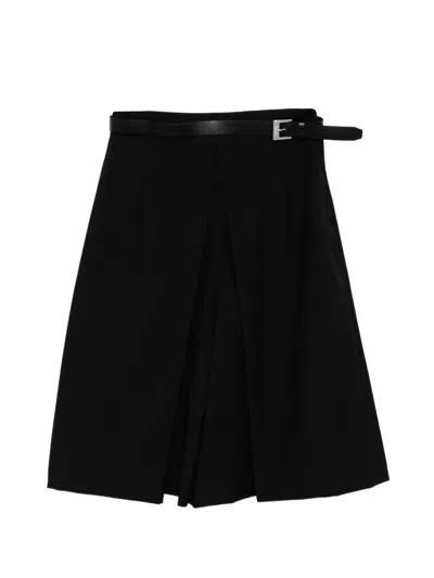 Juunj Belted Pleated Skort In Black