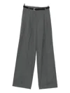 Juunj Belted Pleated Trousers In Gray