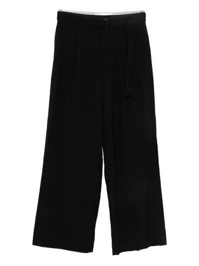 Juunj Belted-waist Trousers In Black