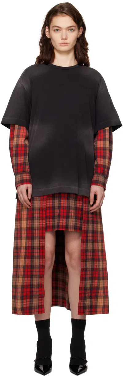 Juunj Layered Midi Dress In 6 Red