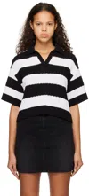 Juunj Striped Polo Shirt In 5 Black