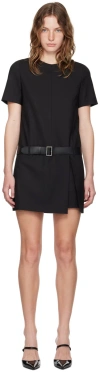 Juunj Waist Belt Mini Dress In Black