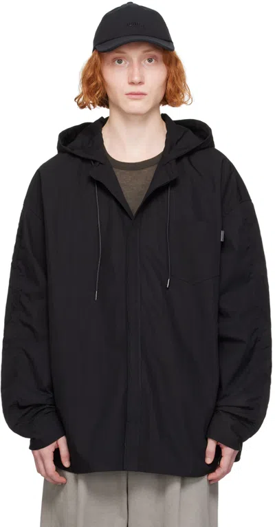 Juunj Black Cotton & Nylon Jacket In 5 Black