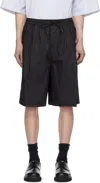 Juunj Black Cotton Padded Shorts In Black
