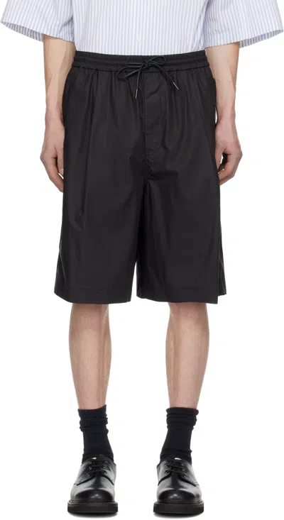 Juunj Black Cotton Padded Shorts