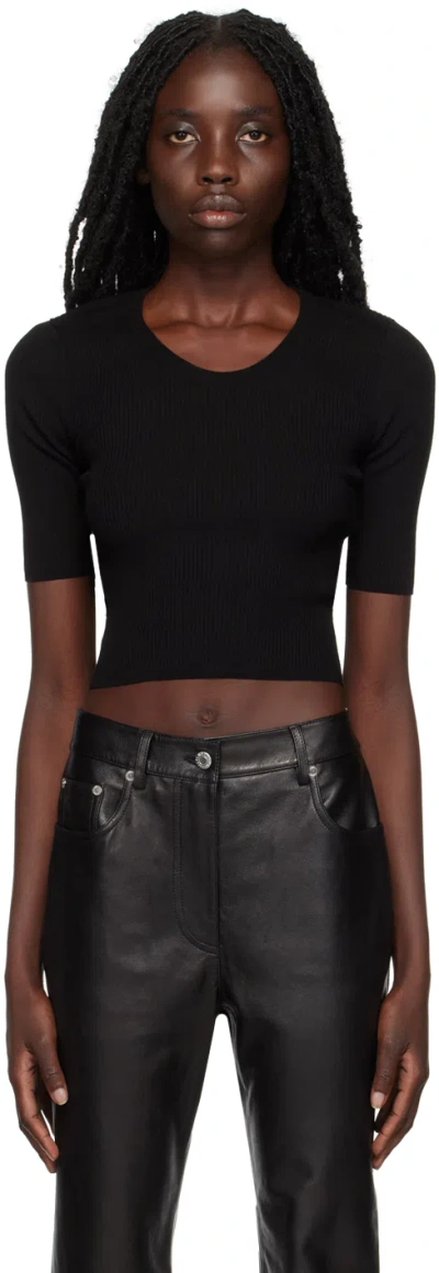 JUUNJ BLACK CROP SWEATER