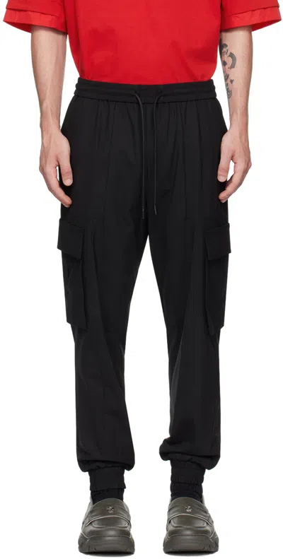 Juunj Black Drawstring Cargo Pants In 5 Black