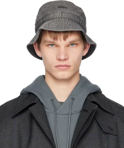 Juunj Black Faded Bucket Hat In 5 Black