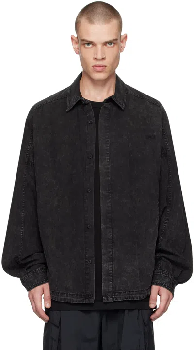 Juunj Black Faded Denim Shirt In 5 Black