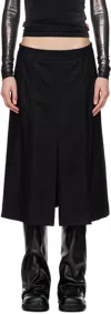 Juunj Flannel Hidden Pleated Midi Skirt In 5 Black