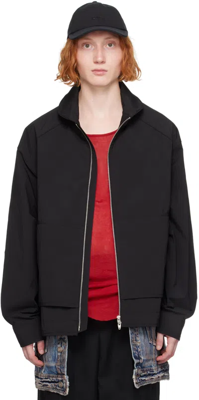 Juunj Black High Neck Jacket In 5 Black