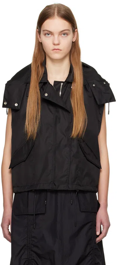 Juunj Hooded Zip-up Jacket In Black