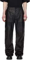 Jiyongkim Blue Sun-bleached Draped Pocket Trousers In Black
