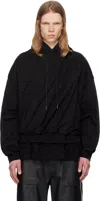 Juunj Black Layered Twisted Hoodie In Black