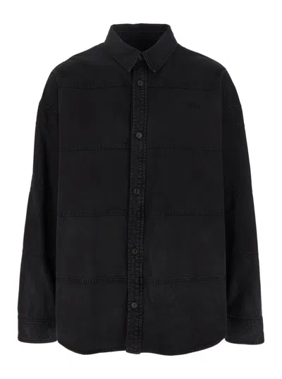 Juunj Black Logo Denim Shirt