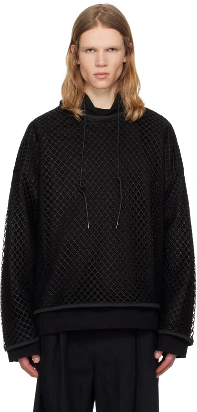 Juunj Black Net Layered Hoodie