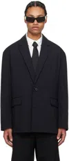 Juunj Black Notched Lapel Blazer In 5 Black
