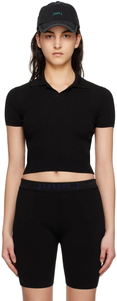 Juunj Black Open Spread Polo