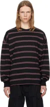 Juunj Pinstripe Long-sleeved T-shirt In Black