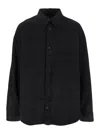 Juunj Black Shirt With Classic Collar And Tonal Logo Lettering Embroidery On The Front In Black