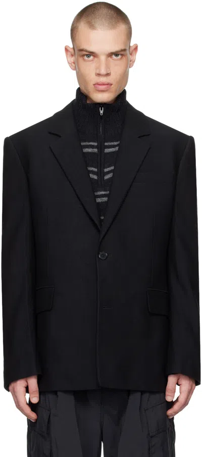 Juunj Black Single-breasted Blazer In 5 Black