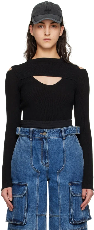 Juunj Black Slit Sweater