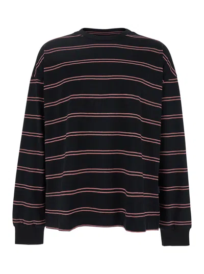 Juunj Black Sweater With All-over Striped Motif
