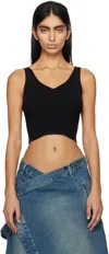 Juunj Black V-neck Tank Top In 5 Black