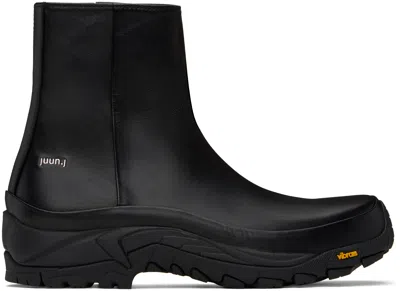Juunj Black Vibram Ankle Boots In 5 Black