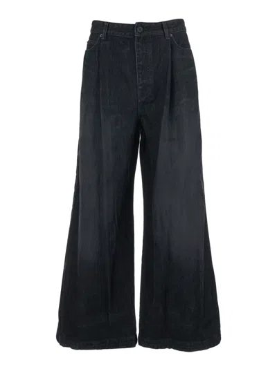 JUUNJ BLACK WIDE LEG DENIM JEANS