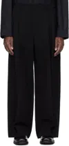 Juunj Black Wool Nylon Trousers In Black