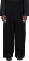 Juunj Black Wool Nylon Trousers In Black