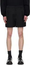 Juunj Black Wool Pleated Shorts In Black