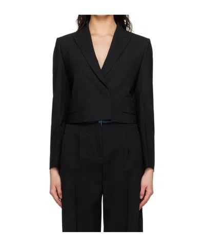Juunj Blended Grain Suit Jacket In Black