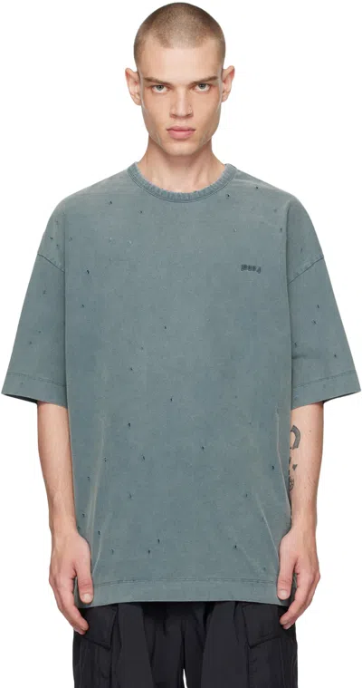 Juunj Blue Distressed T-shirt In M Green