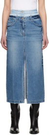 Juunj Blue Double Waist Denim Midi Skirt In Q Sky Blue
