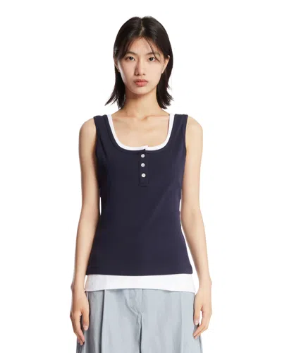 Juunj Blue Double-layer Top
