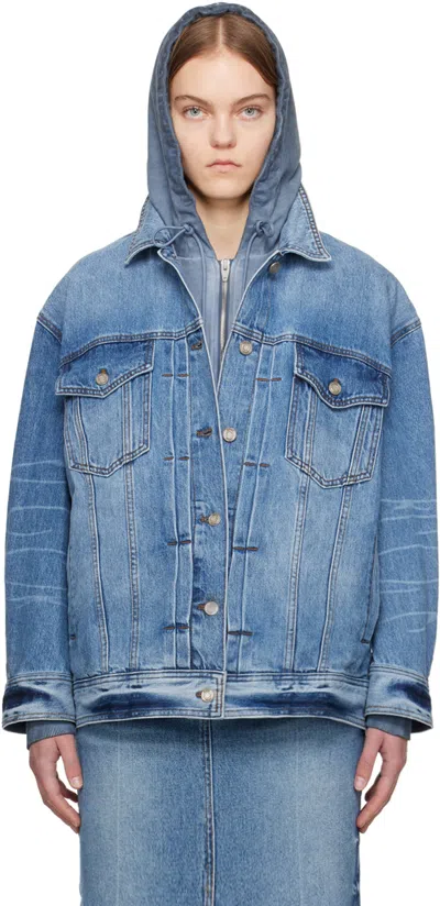Juunj Blue Faded Denim Jacket In P Blue